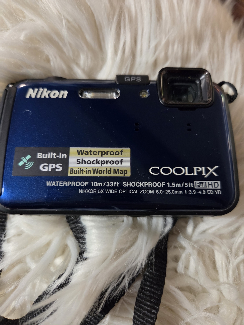 Nikon COOLPIX Waterproof GPS Compact Camera - Blue